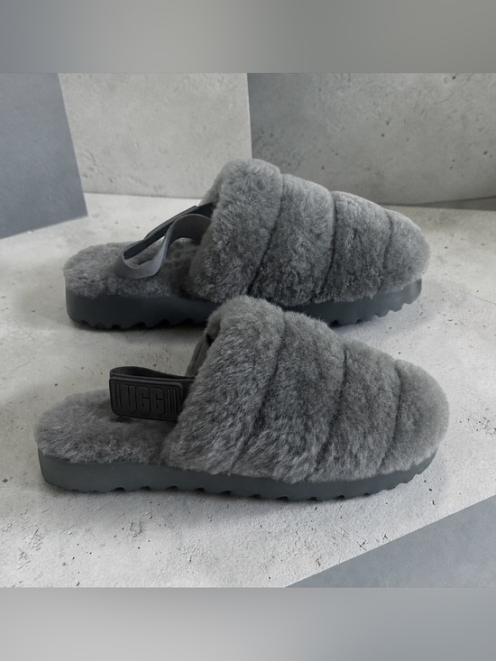 UGG Shoes - NWOT UGG Women's Fluff Yeah Slippers Grey Sheepskin Slingback! Size 10! NEW!